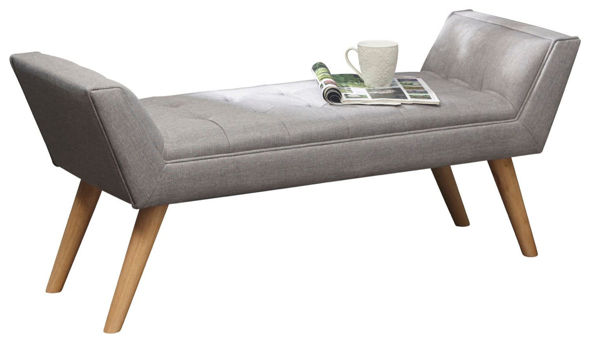 Mula Uplholstered Bench-Grey