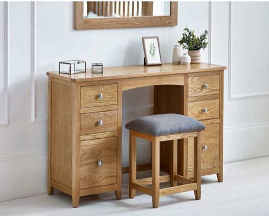 Mack Twin Pedestal Dressing Table & Stool Set