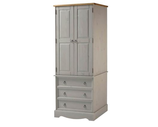 Corona Grey 2 Door, 3 Drawer Wardrobe