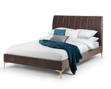 Deco Scalloped Velvet Double Bed