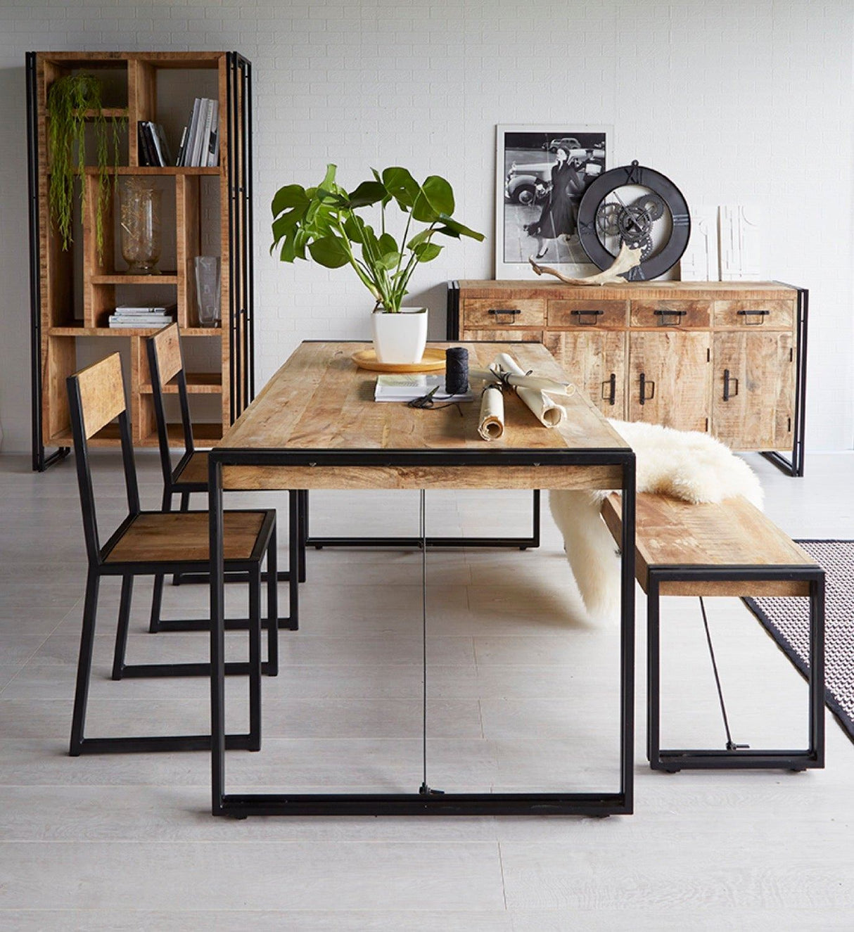 Cole Industrial Metal & Wood Dining Chair