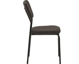 MARLOW & SHELDON DINING SET (X4 CHAIRS) - BLACK MARBLE/GREY BOUCLE FABRIC