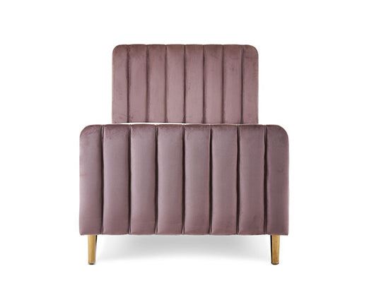 Gwen Velvet Single Bed - Pink
