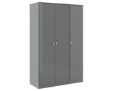 DENVER 3 DOOR WARDROBE BEDROOM SET - GREY GLOSS