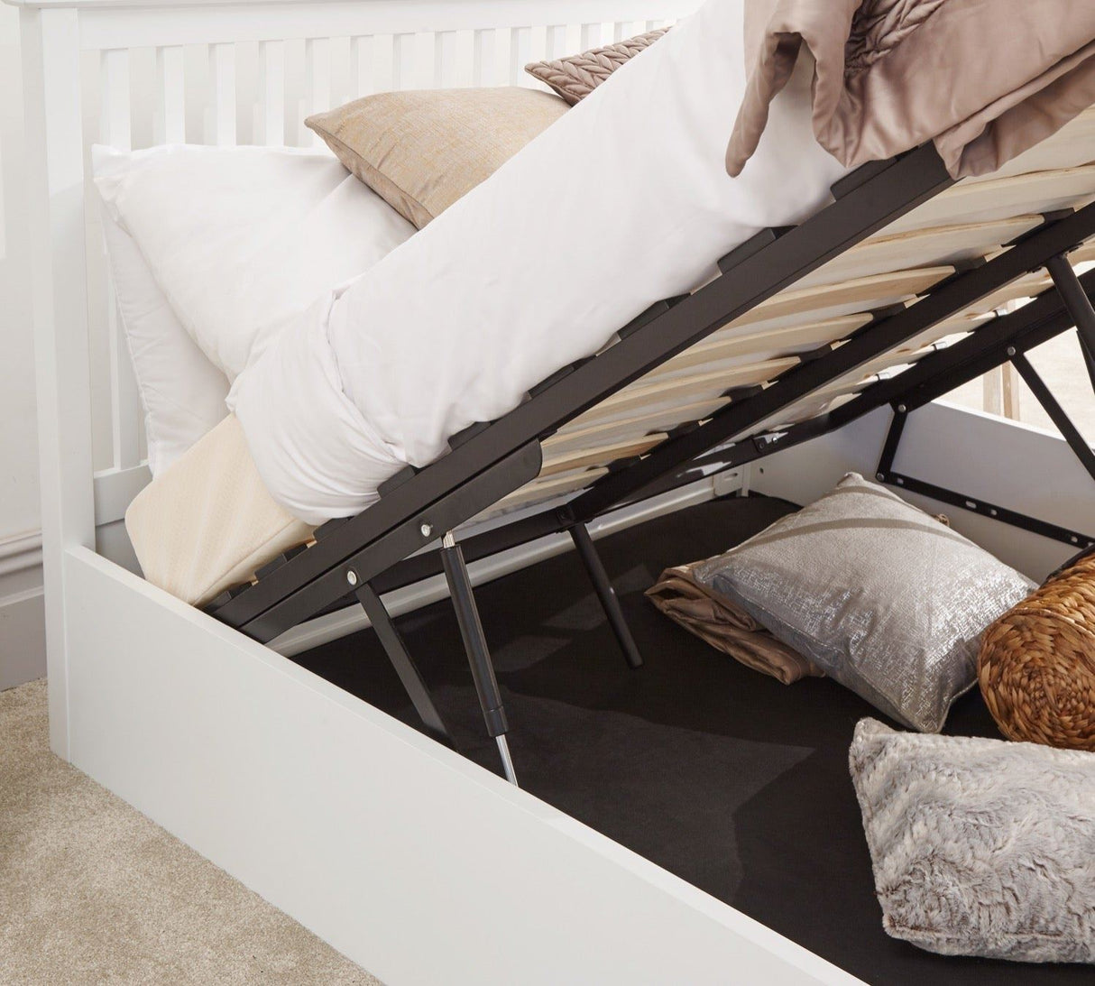 Como King Wooden Ottoman - White