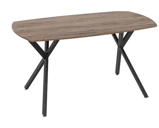 ATHENS RECT & AVERY DINING SET (X4 CHAIRS) - MEDIUM OAK EFFECT/SAPPHIRE BLUE VELVET