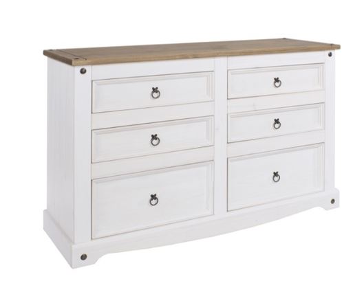 Corona White 3+3 Drawer Chest