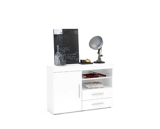Edgeware 1 Door 2 Drawer Sideboard- White