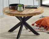 Sutton Solid Wood Coffee Table With Metal Spider Legs