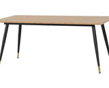 HAMILTON & AVERY LARGE DINING SET (X6 CHAIRS) - MEDIUM OAK EFFECT/GREY VELVET