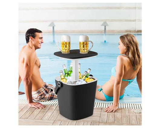COSTWAY 15L Outdoor Pop up Ice Bucket Table