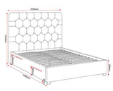 MADISON 5' BED - GREY VELVET FABRIC