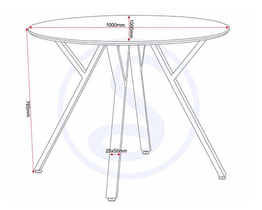 ATHENS ROUND & LUKAS DINING SET (X4 CHAIRS) - CONCRETE/SAPPHIRE BLUE VELVET