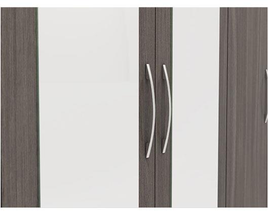 NEVADA 6 DOOR 2 DRAWER WARDROBE - BLACK WOOD GRAIN