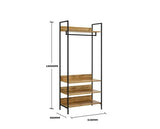 Zulu Open Wardrobe with 4 Shelves-Oak