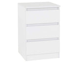 Marcus 3 Drawer Bedside - White