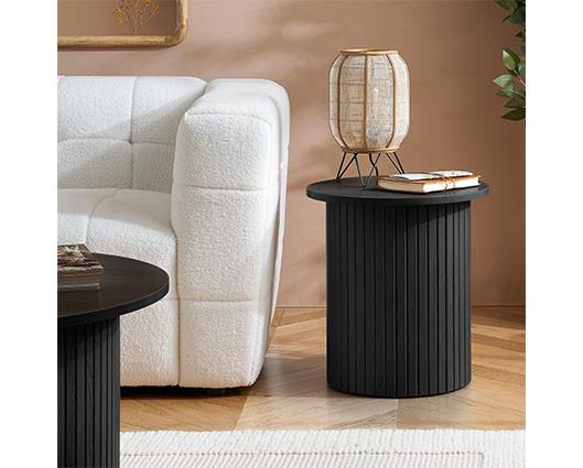 Axel Fluted Side Table - Black