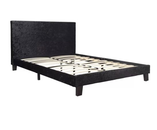 Berlin Black Crushed Velvet Bed - King