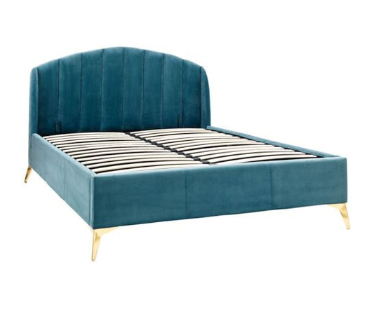 Pettine End Lift Ottoman King Bed - Teal