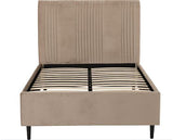 MAINE 4'6" BED - TAUPE VELVET FABRIC