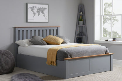 Phoenix Double Ottoman Bed - Stone Grey