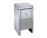 Saxen 2 Drawer Bedside Table - Mirrored