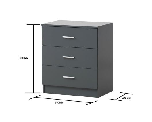 Original 3 Drawer Chest-Dark Grey