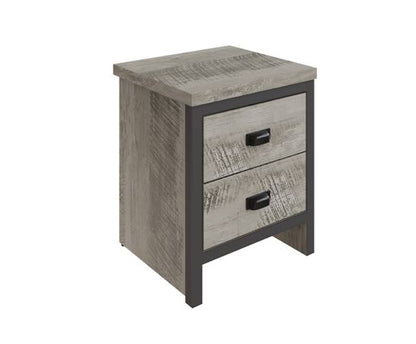 Baxter 2 Drawer Bedside Table- Grey