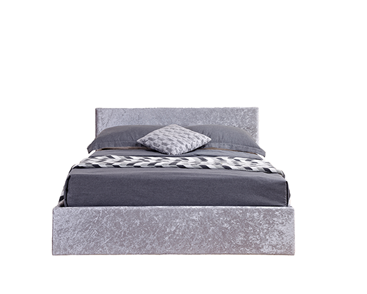 Berlin King Ottoman Bed- Crushed Steel Velvet