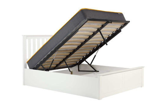 Phoenix Double Ottoman Bed - White
