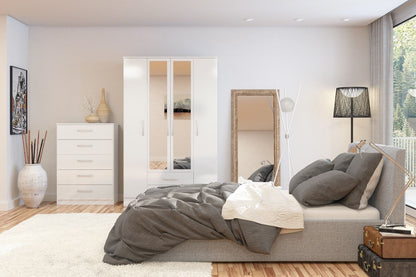 Larz 2 Door Combi Wardrobe - White