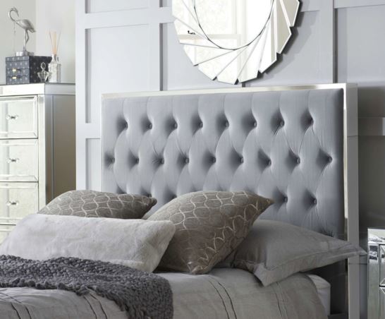 Chelsea Double Bed - Grey & Silver