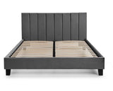 Rosa Velvet Single Bed - Grey