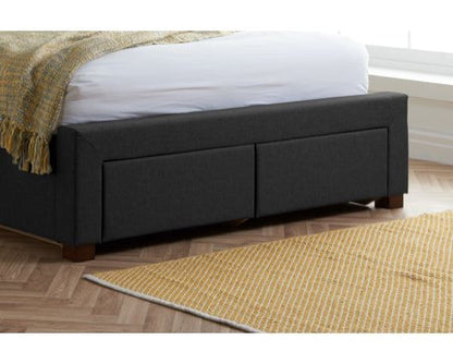 Valentino Double Bed with Drawers - Charcoal