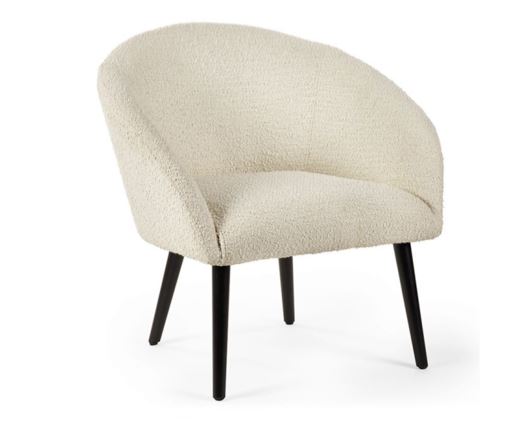 Amara Boucle Accent Chair- Ivory
