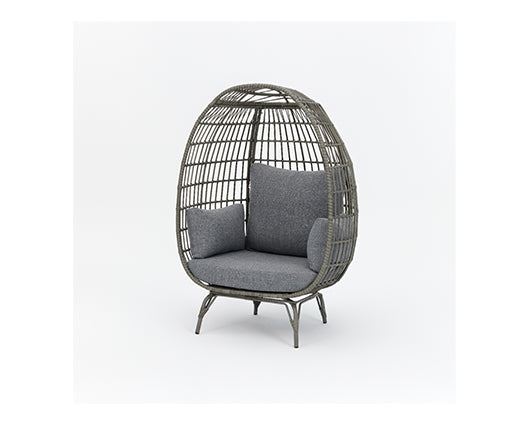 Antalya Dark Grey Egg Chair with L Grey Cushions+ Cover