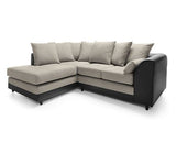 Dan Left Hand Facing Corner Sofa - Brown & Beige