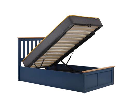 Phoenix Single Ottoman Bed - Navy