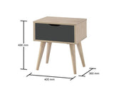 Culton Black & White 1 Drawer Lamp Table