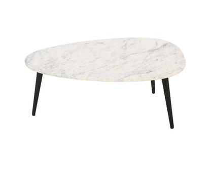 Olin Coffee Table With White Marble Top & Metal Legs