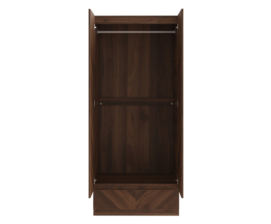 Ciaro 2 Door 1 Drawer Wardrobe- Royal Walnut