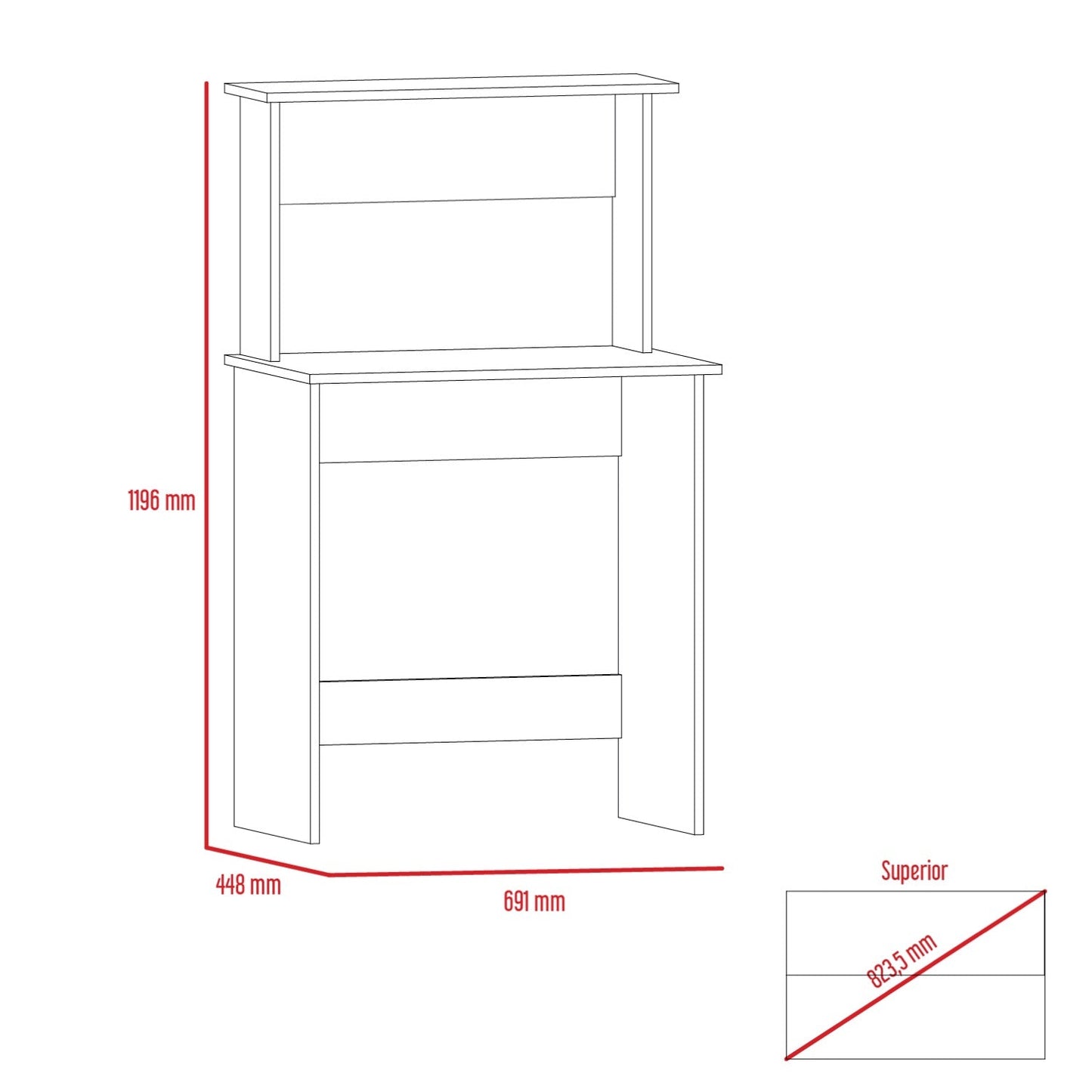 Viva Workstation with Keyboard Shelf