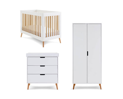 Maura Mini 3 Piece Room Set - White with Natural