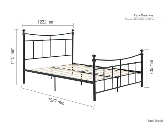 Eliza Small Double Bed - Black