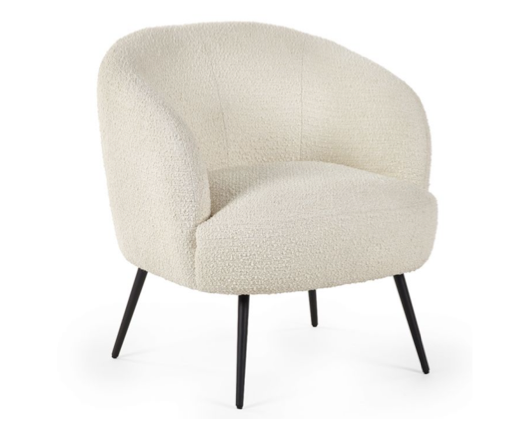 Gali Boucle Accent Chair- Ivory