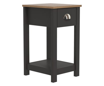 Della 1 Drawer Bedside Table- Fossil Grey