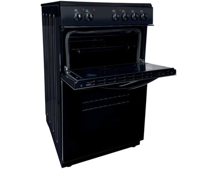 Statesman EDC50B 50cm Double Electric Oven With Ceramic Hob Black