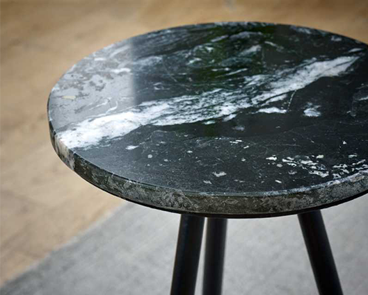 Olin Side Table With Black Marble Top & Metal Legs