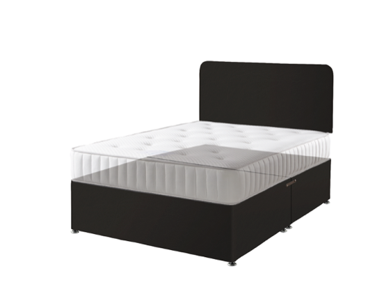 Faux Leather Divan Base Black- King