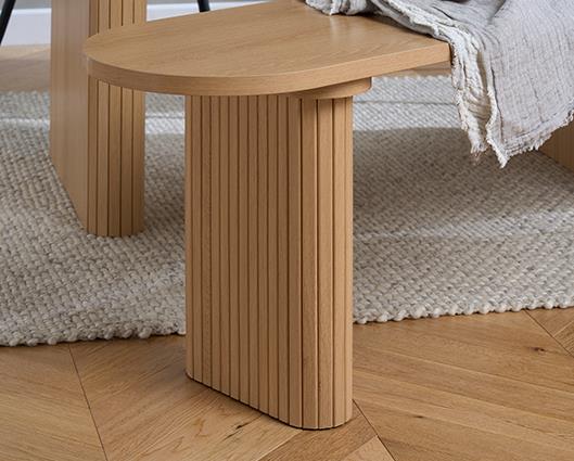 Axel Fluted Dining Bench - Oak